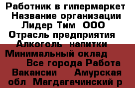 Работник в гипермаркет › Название организации ­ Лидер Тим, ООО › Отрасль предприятия ­ Алкоголь, напитки › Минимальный оклад ­ 29 400 - Все города Работа » Вакансии   . Амурская обл.,Магдагачинский р-н